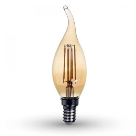 AMPOULE LED FLAMME COUP DE VENT E14 FILAMENT LED - 4W - AMBREE