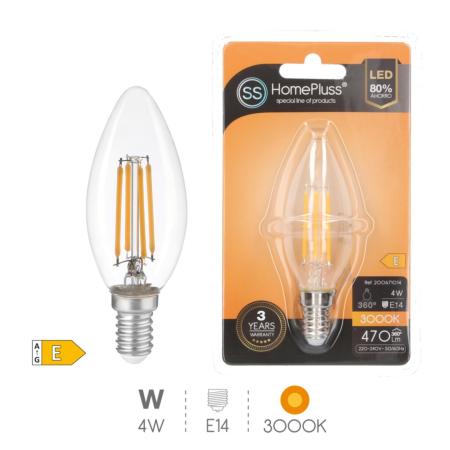 AMPOULE LED FLAMME E14 FILAMENT LED - 4W 