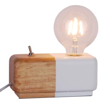 LAMPE A POSER E27 JANE - DOUILLE E27 - BOIS ET BLANC