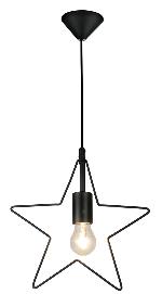 SUSPENSION ETOILE METAL NOIR - DOUILLE SIMPLE E27 - NOIR - STELLA