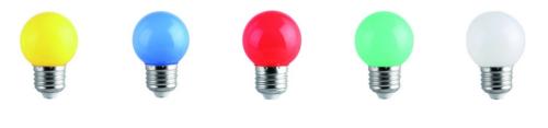 LOT DE 5 AMPOULES LED E27 SPHERIQUE COULEUR - 220V