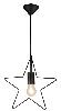 SUSPENSION ETOILE METAL NOIR - DOUILLE SIMPLE E27 - NOIR - STELLA