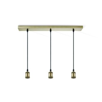 PLAFONNIER VINTAGE METAL ET LAITON OR - 3 x DOUILLES SIMPLES E27 DESIGN - BEAM