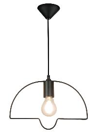 SUSPENSION ABAT JOUR METAL NOIR - DOUILLE SIMPLE E27 - NOIR - BOLLO